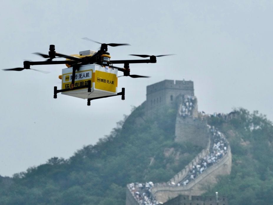 china’s-version-of-ubereats-says-it-now-delivers-snacks-to-the-great-wall-for-56-cents-using-drones